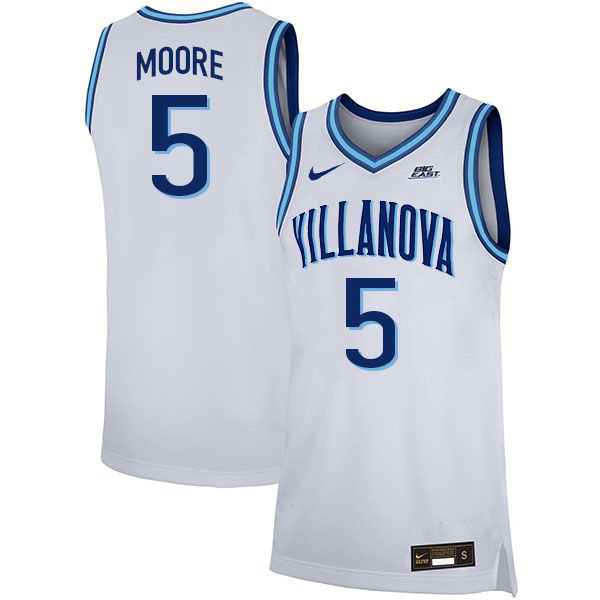 Men #5 Justin Moore Willanova Wildcats College 2022-23 Basketball Stitched Jerseys Sale-White - Click Image to Close